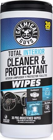 Chemical Guys, Total Interior Cleaner & Protectant Canister Wipes, 30 Count