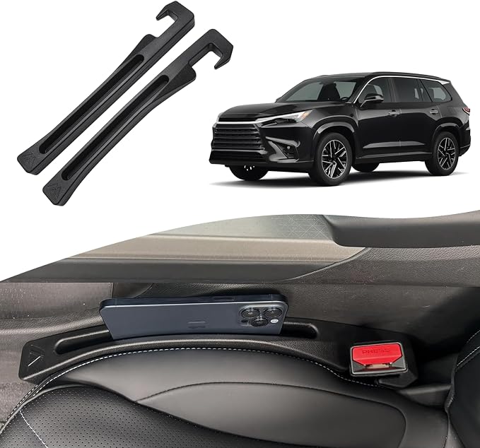 Car Seat Gap Filler for for Le-xu-s TX TX350/500h/500h+ Gap Filler Organizer Stop Things from Dropping Customized Interior Accessories Black, 2 Pack - Cleanova