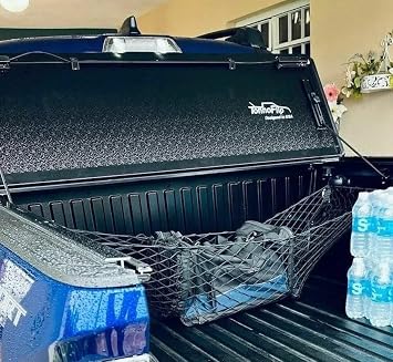 Trunk Organizer Cargo Net for Nissan Frontier 1998-2025–Envelope 3 Pockets Cargo Net for Pickup Truck–Premium Mesh Car T