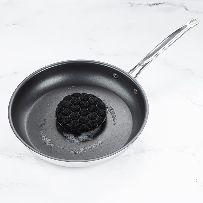 HIC Kitchen Sudz-Power Scratch-Free Scrubber Sponges, Long Lasting Polyurethane, BPA Free, Round, Set of 2