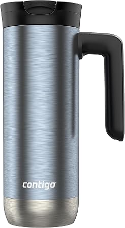 Contigo Superior 2.0 Stainless Steel Travel Mug with Handle Leak-Proof Lid Double-Wall Insulation for Hot & Cold Beverag