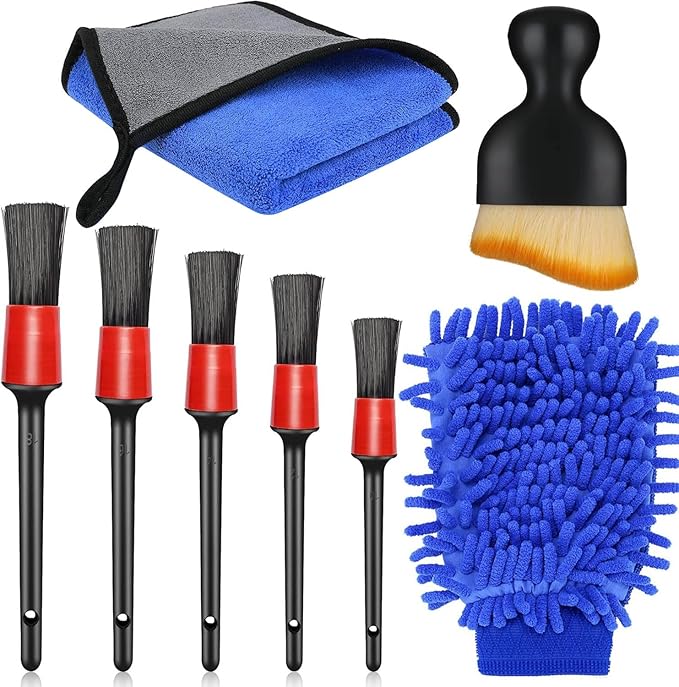 Car Detailing Brushes, Soft Bristles Interior Duster Cleaning Brush, Including Towels, Gloves, Soft-Bristle Brushes, for Auto Dashboard, Seat Gaps, Air Vents, and Home Use