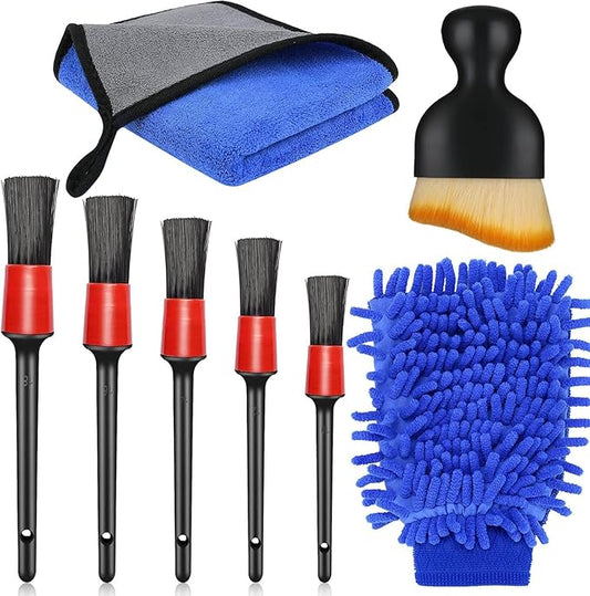 Car Detailing Brushes, Soft Bristles Interior Duster Cleaning Brush, Including Towels, Gloves, Soft-Bristle Brushes, for Auto Dashboard, Seat Gaps, Air Vents, and Home Use