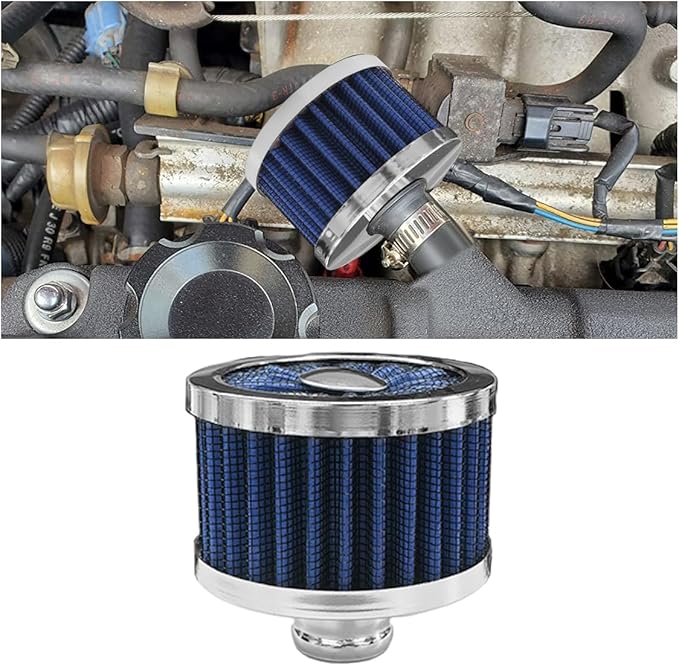 23mm Car Air Filter, 0.9'' High Flow Vent Valve Cover, Breather Filter, Universal Cold Air Intake Filter Breather, Car Accessories Fits Car Motorcycle (Blue)