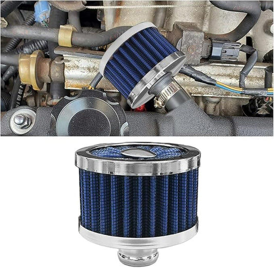 23mm Car Air Filter, 0.9'' High Flow Vent Valve Cover, Breather Filter, Universal Cold Air Intake Filter Breather, Car Accessories Fits Car Motorcycle (Blue)