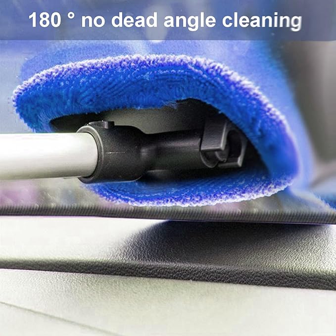 Beieverluck 15 Pieces Windshield Cleaner Tool, Inside Car Window Cleaning Tool with 9 Microfiber Pads and 3 Spray Bottles, Windshield Cleaner Tool Auto Interior Exterior Glass Wiper Kit