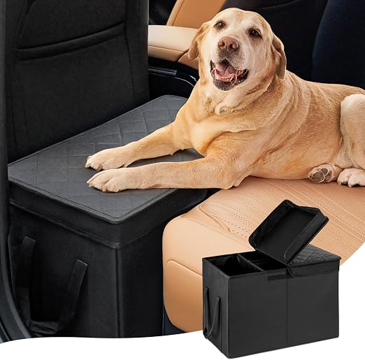 Car Seat Extender for Large Dogs, Back Seat Extender for Dogs up to 120 LBS Large Dog Extender with Storage Car Organize