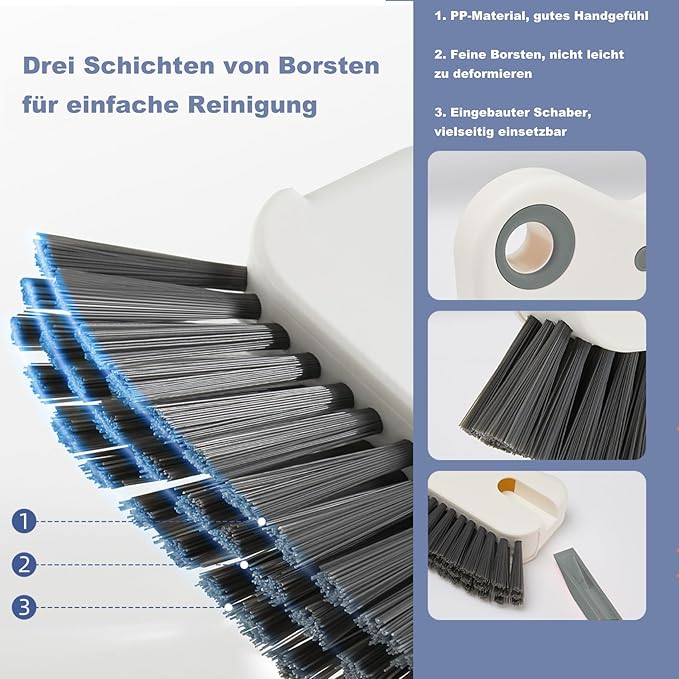 Shower Squeegee & Cleaning Brush Sets,All Purpose Squeegee for Shower Door, Mirror, Glass,Window Cleaner Tool,Streak Free Shower Squeegee,(11'’ Wide 360° Rotating Squeegee + 5'' Brush)