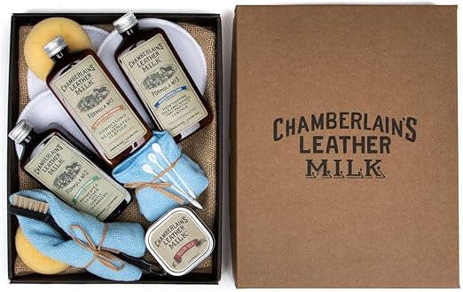 Leather Milk Leather Restoration Kit - Heal & Restore Antique Leather. Cleaner, Conditioner, Water Protectant, Healing B
