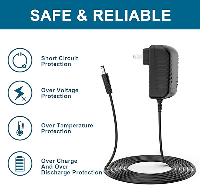 8V 2A AC Adapter Replacement for Hurricane SpinScrubber Spin Scrubber Brush Rechargeable Power Battery Charger
