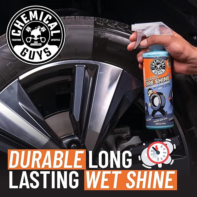 Chemical Guys Tire Kicker Sprayable Extra Glossy Tire Shine (Works on Rubber, Vinyl & Plastic) Safe for Cars, Trucks, Motorcycles, RVs & More, Extra Large Size 32 fl oz