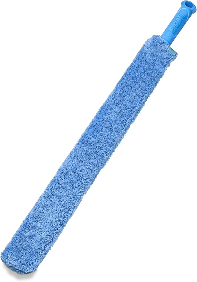 E-Cloth Cleaning & Dusting Wand - Long Hand Dusters for Cleaning, Reusable Microfiber Duster Washable, Cleans Dust & Pet Hair, Flexible Foam for Hard-to-Reach Ceiling Fan Blades - Blue (1 Pack)