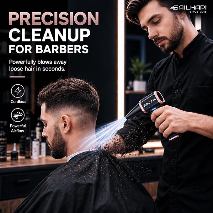 Compressed Air Duster 300000RPM, High-Speed Cordless Blower for Barber with Variable Speed, Electric Dust Blower for Keyboard, Car, PC, Hair Cut, Replaces Canned Air, Gifts for Men