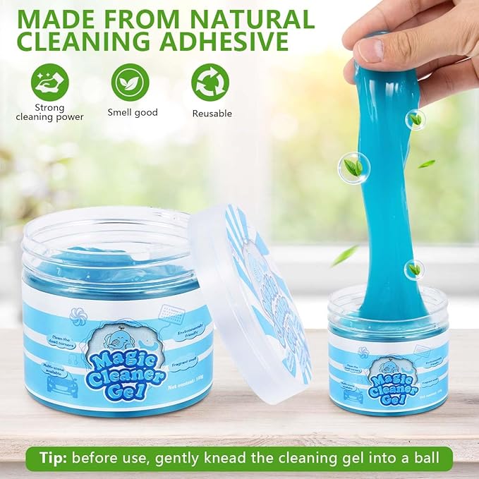 SenseYo 2 Pack Car Cleaning Gel Slime Clean Putty Dust Remover Car Interior Cleaner Kit Supplies Accessories Auto Detailing Tools for Air Vents Consoles Cup Holders Keyboards Notebook Camera