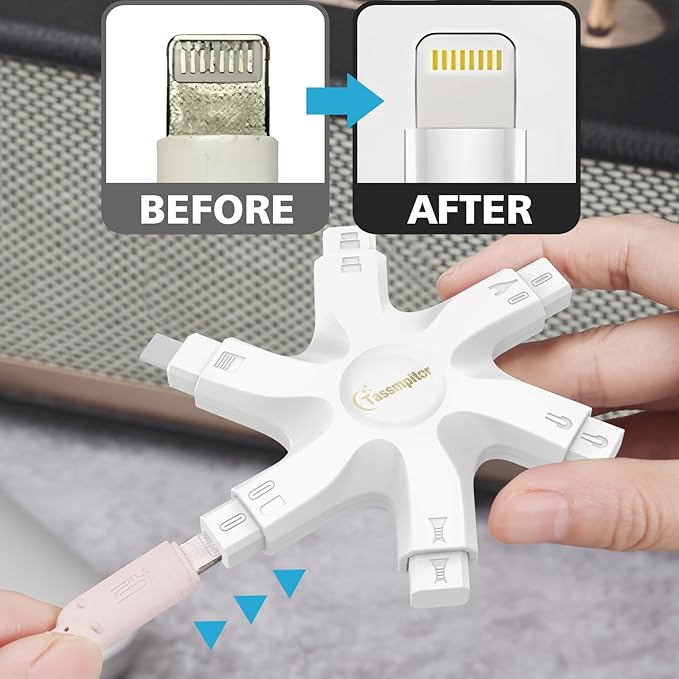 Tassmpitor for iPhone Cleaning Kit Port Cleaner, Repair and Restore Tool for iPad Pro Watch Cell Phone Charging Port, Lightning Charger Cables Speaker Airpod Cleaning Putty Dust for All Devices