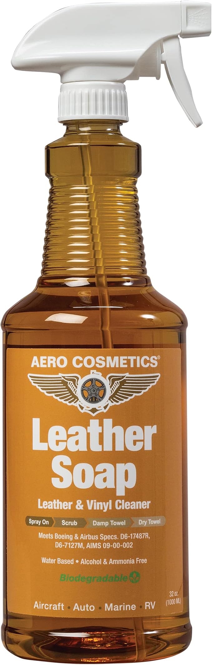 Aero Cosmetics Leather Cleaner Leather Soap Aircraft Quality for Your Car RV and Furniture 32oz Better Than Automotive P