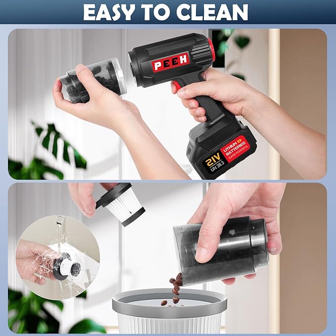 Handheld Vacuum for Home, Cordless Portable Vacuum Cleaner, Rechargeable with 60 Mins Max Runtime, High Power Vacuum for Car, Office, Pet Hair, Gap Cleaning (Grey)