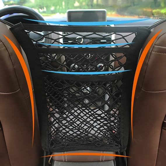 3-Layer Car Mesh Organizer, Car Net Pocket,Seat Back Net Bag, Multifunctional Car Seat Organizer, Handbag Holder, Barrie