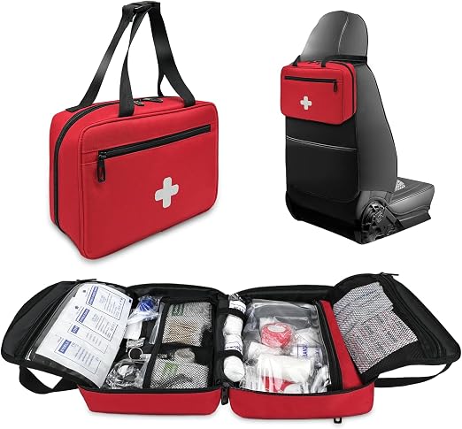 First Aid Bag Empty, Compact and Portable Medical Supplies Organizer with Multiple Compartments, Emergency Trauma Bag fo