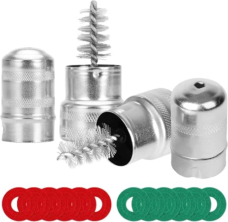 Battery Terminal Cleaner Tool Kit, 2 Battery Cleaning Brushes and 12 Anti Corrosion Terminal Washers Protector Fiber, Ba