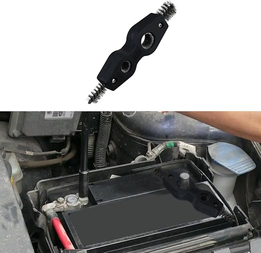 4 in 1 Car Battery Cleaning Brush, Battery Terminal Cleaner, Copper Pipes Cleaner Brush Tool, Auto Universal Interior an