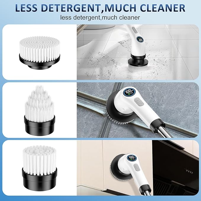 Yesayce 8pcs Electric Spin Scrubber Replacement Brush Heads, Extra Brushes Kit for Bathroom Floor Tile, Bathtub, Glass, Car, Kitchen Cleaning