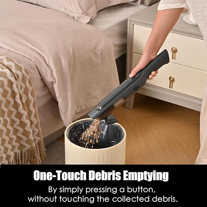Handheld Vacuum Cordless, Lightweight 1.4lb with Powerful Suction, Charging Dock, Single Touch Empty and Detachable Dust Cup, Portable Mini Car Vac for Home Office and Pet Hair (Mars Black)