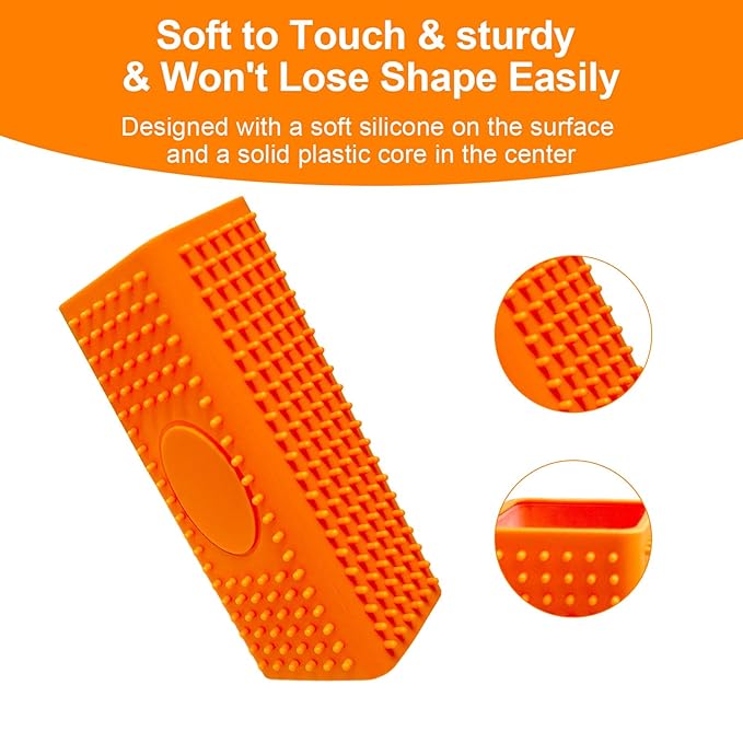 2pcs Pet Hair Remover, Dog Cat Block Roller Cleaner, Car Carpet Cleaner Brush for Small Animals, Pet Hair Removal Tool for Interior, Furniture, Sofa, Car Seat (Orange+Red)