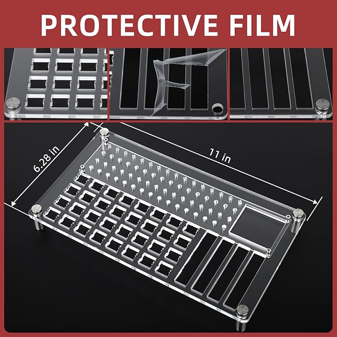 RUNJRX 32 Switch Station, Acrylic Lube Kit for Custom Gaming Keyboard (10Pcs)