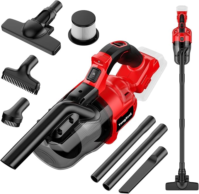 TengXcel Cordless Vacuum Cleaner for Milwaukee 18V Battery, Handheld Vacuum Cleaner for Home Car Hardwood Floor Carpet, Portable Shop Vacuum with Washable HEPA Filter(No Battery)