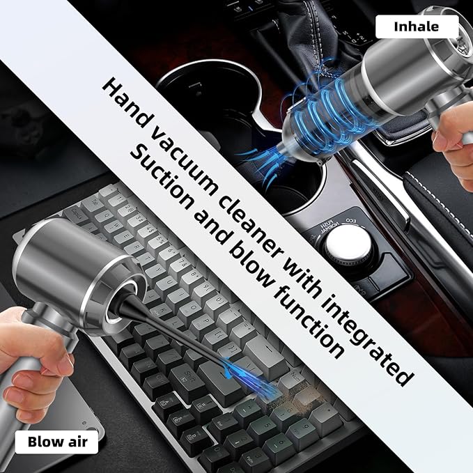 Handheld Vacuum Cleaner, 28000Pa Brushless Motor Cordless Car Vacuum Cleaner, 3-Speed Mini Hoovers with Multiple Brush Heads Hand Held Vacuum Cordless for Office, Home, Kitchen, Car, Pet Hair