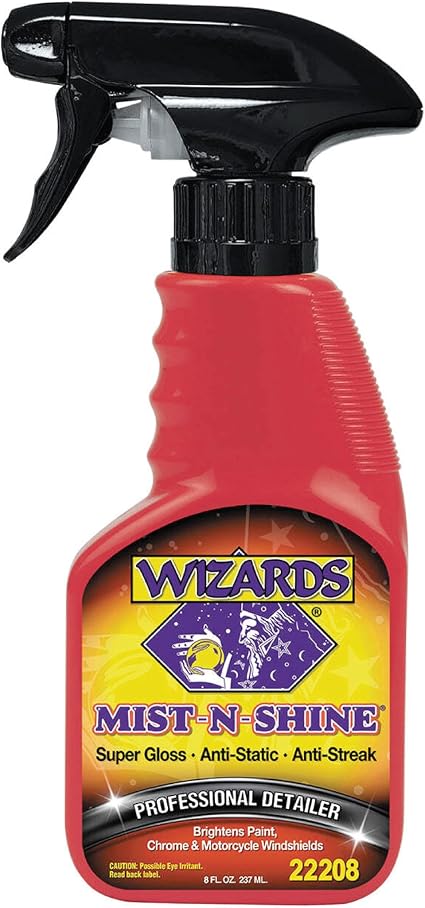 Wizards Mist-N-Shine Quick Detailer Spray - Waterless Wash - 8 oz