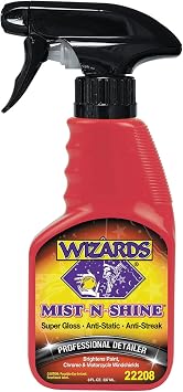 Wizards Mist-N-Shine Quick Detailer Spray - Waterless Wash - 8 oz