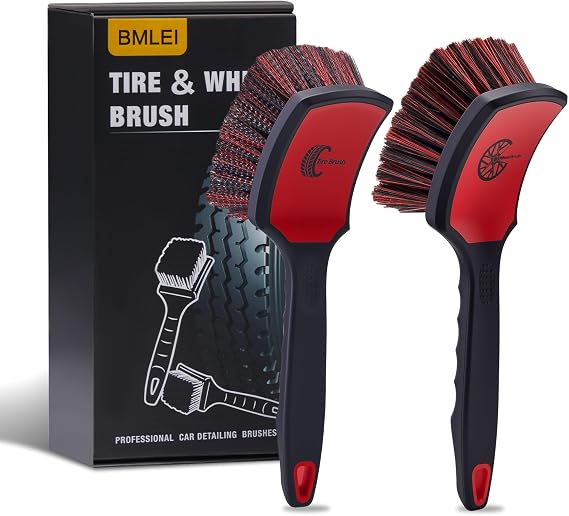 BMLEI Wheel & Tire Brush Set, 2 Pack Car Wheel Brush & Tire Cleaner Brushes