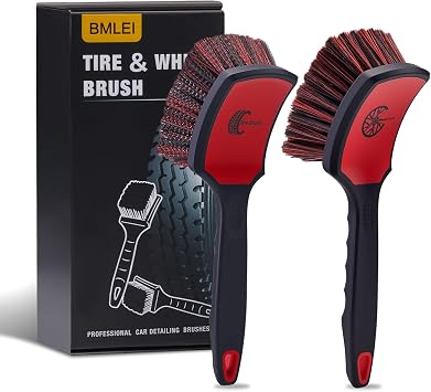 BMLEI Wheel & Tire Brush Set, 2 Pack Car Wheel Brush & Tire Cleaner Brushes
