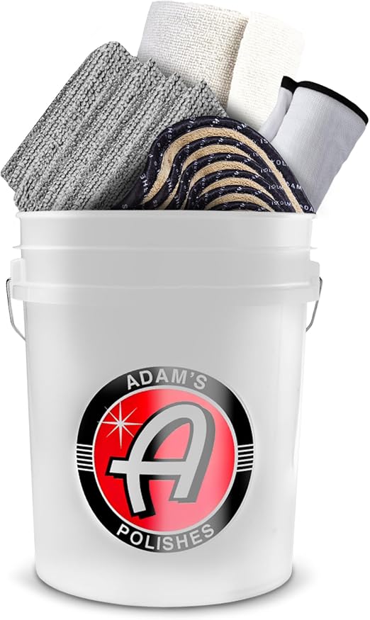 Adam's 5 Gallon Bucket-O-Towels (67pk) - Premium Microfiber Car Detailing Towels for Washing, Drying, Polishing, Car Wax