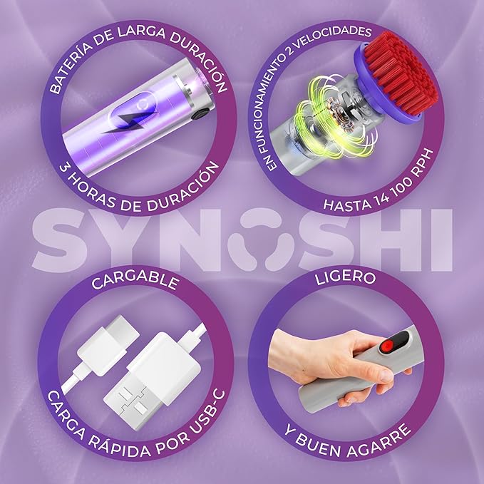 SYNOSHI PRO Electric Spin Scrubber, Cordless Cleaning Brush Bathroom Scrubber. Waterproof Shower Cleaner Brush with Adjustable Angles, 2 Speed, 180Min Work Time for Floor, Bathtub, Kitchen, Car, Tub