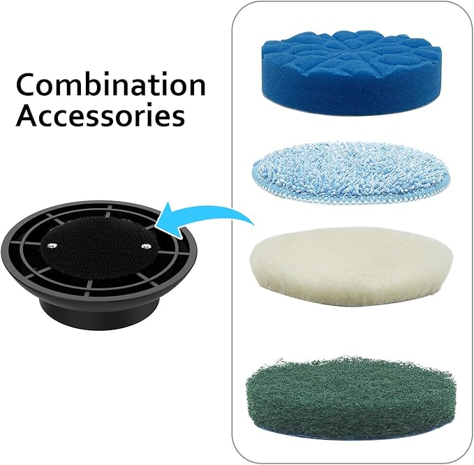 TUYU Replaceable Brush Heads Electric Spin Scrubber,4 Pack Brush Heads & 4 pcs Extra Brushes Kit, Cordless Spin Scrubber Power Cleaning Brush for Bathroom Floor