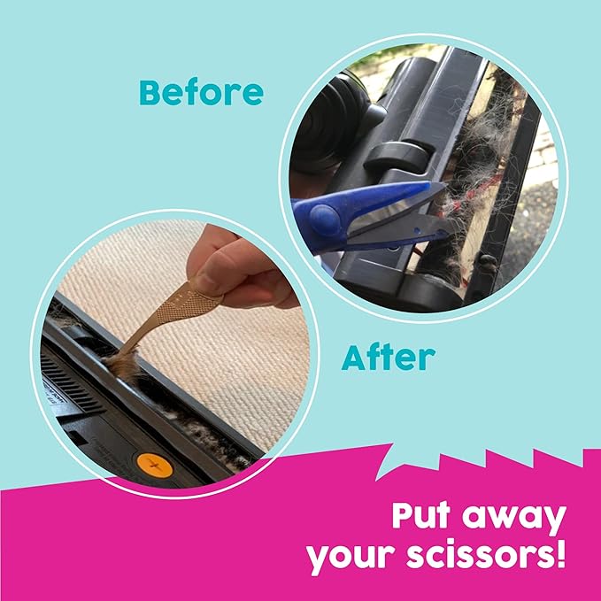 Pikk-it® Amazing Tool for Your Vacuum that Removes Tangled Hair in Seconds, Improves Cleaning Power & Efficiency. Great on Pet & Human Hair, Super Strong (Twin Pack)