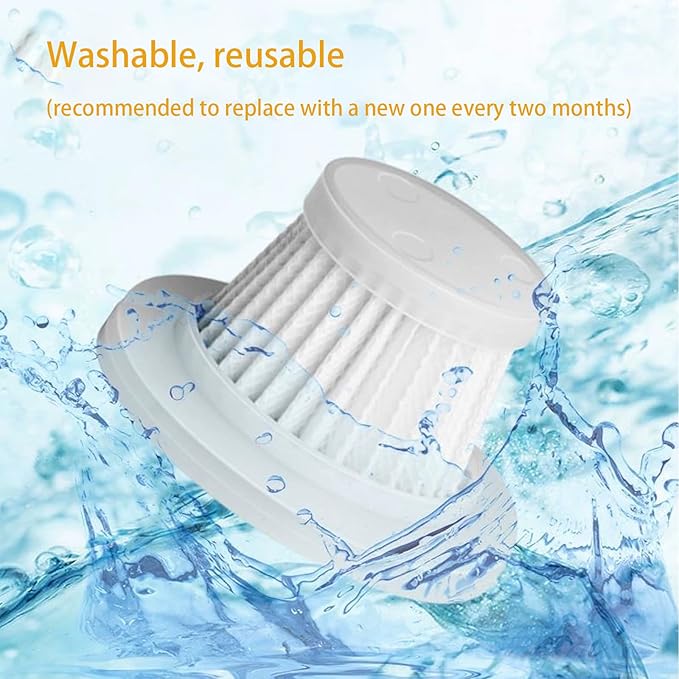 Hepa Filters Replacement compatible with UPFOX Car Vacuum Portable Cordless, Filters for LIPWUS Portable Mini Car Vacuum, 3pack Washable Filters Works on Absob AB-105 Handheld Vac.
