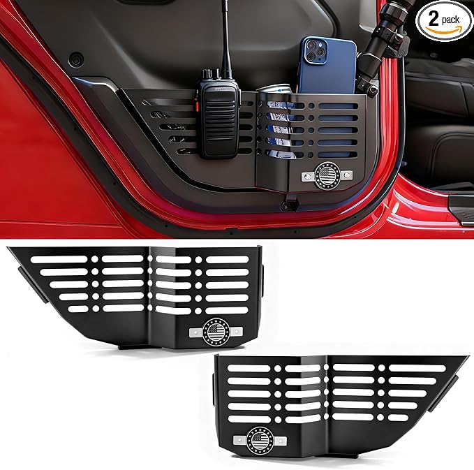 Metal Rear Door Pockets for Jeep Wrangler JL & Gladiator JT