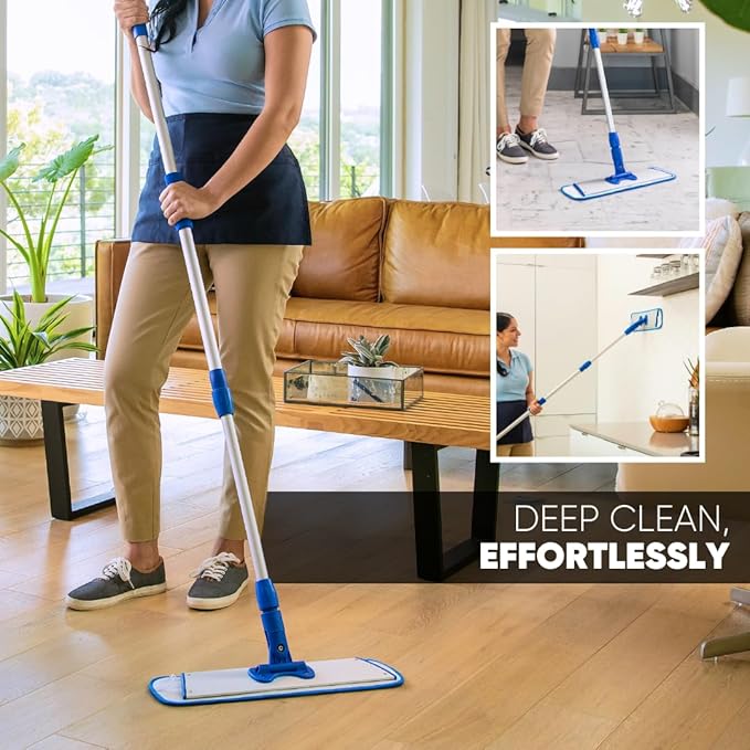 Microfiber Wholesale 18 inch Microfiber Mop Pads - Machine Washable, Reusable, Refills & Replacement Wet Mop Heads Compatible with Any Microfiber Flat Mop System (3 Pack)