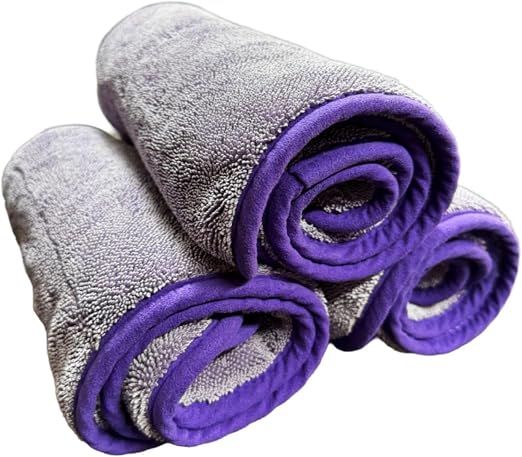 The Diva Rinseless V2 Car Drying Towel-16x20 inches, 1200 GSM Microfiber Twist Loop, Premium Korean Quality, Suede Edge 