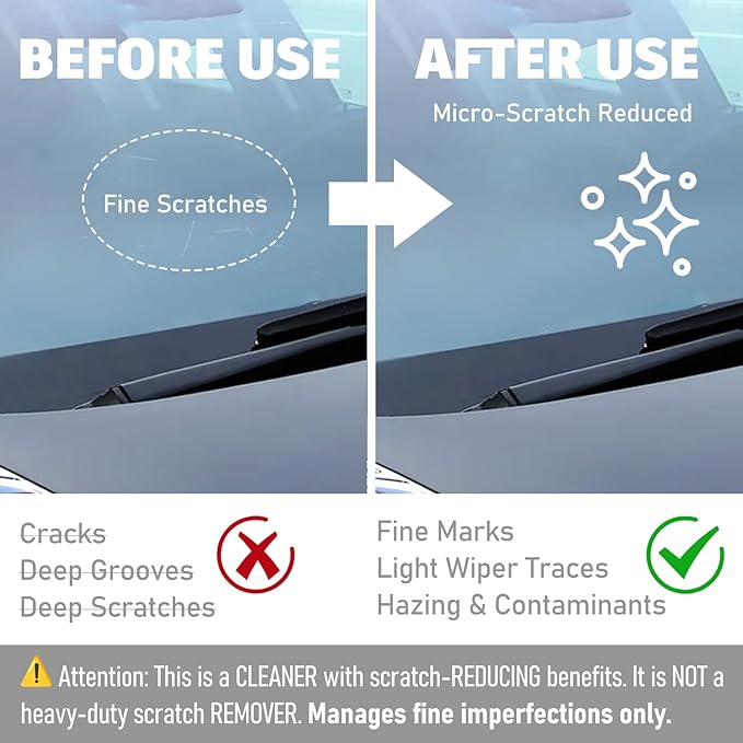 Oil Film Remover for Car Windshield - Glass Cleaner Spray Anti-Fog Rain Repellent - Removes Grease Silicone Water Spots Road Grime - Interior Exterior Windows (2, Fluid Ounces)