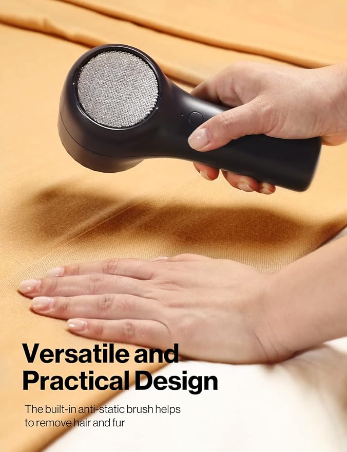 VASSON Fabric Shaver, Sweater Shavers to Remove Pilling, High-Perf Defuzzer, Rechargeable Electric Lint Shaver for Fuzz and Lint Balls from Clothing, Upholstery, Bedding (Black)