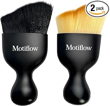 2 PCS Car Interior Detailing Brush, Car Detailing Supplies Soft Bristle Detailing Brush, Car Interior Cleaning Tool, Aut
