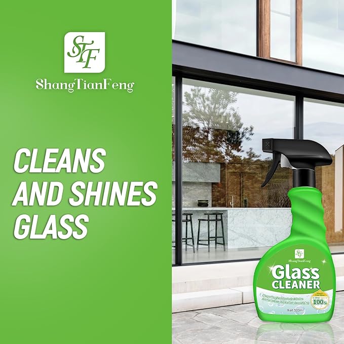 Glass Cleaner Spray,Window cleaner,Mirror cleaner- Streak-Free & Fast Drying Formula for Windows, Mirrors & Shower Doors | Ammonia-Free, 17oz (Pack of 2) | Eco-Friendly Vinegar Power