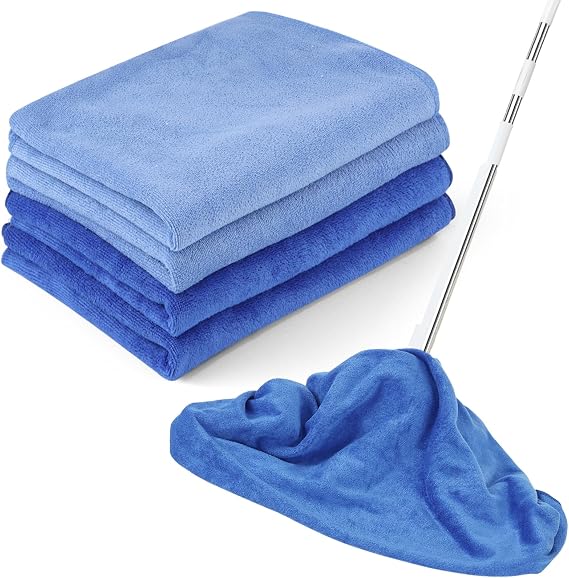 4 Pack Extra Large Microfiber Cleaning Cloths 20"x30", Lint-Free Reusable Towels for Home, Glass, Windows, Office, Kitch