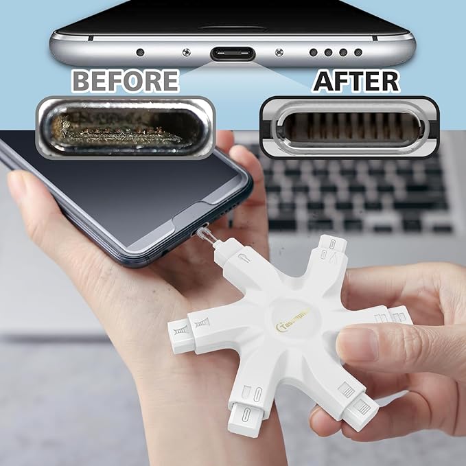 Tassmpitor for iPhone Cleaning Kit Port Cleaner, Repair and Restore Tool for iPad Pro Watch Cell Phone Charging Port, Lightning Charger Cables Speaker Airpod Cleaning Putty Dust for All Devices