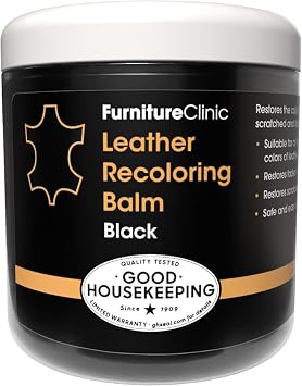 The Original Leather Recoloring Balm by Furniture Clinic - Black Leather Dye for Furniture, Couches & Car Seats - Restor